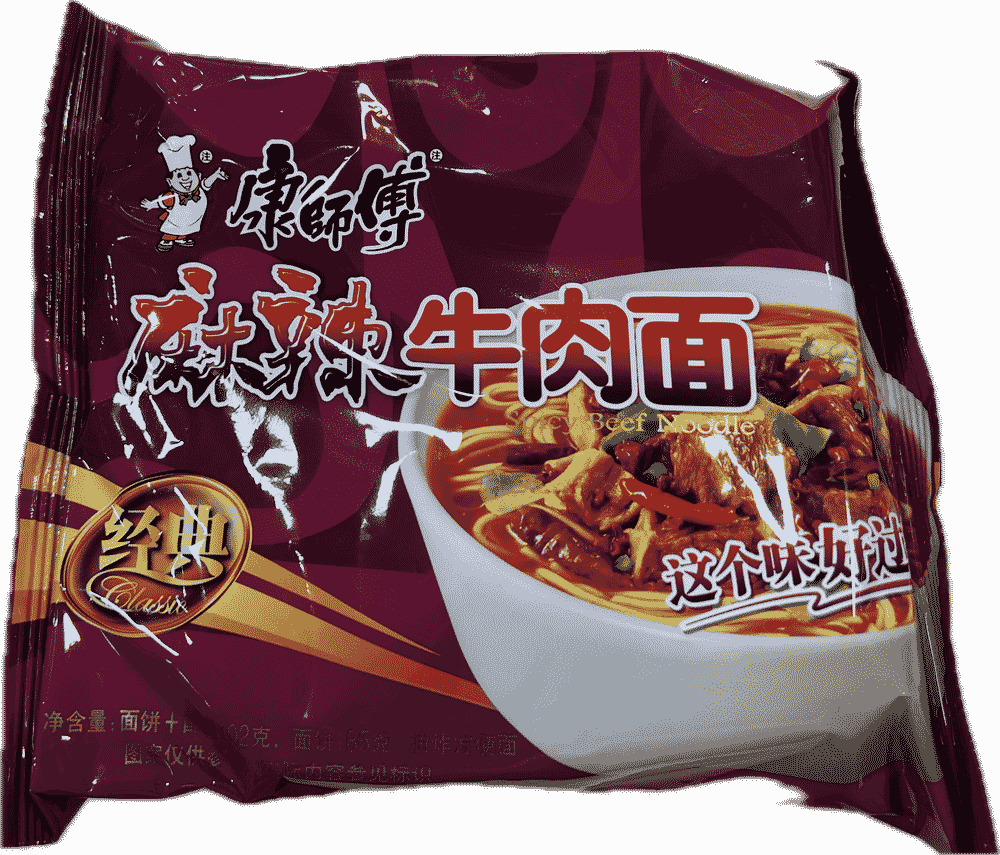 康师傅麻辣牛肉面(袋)