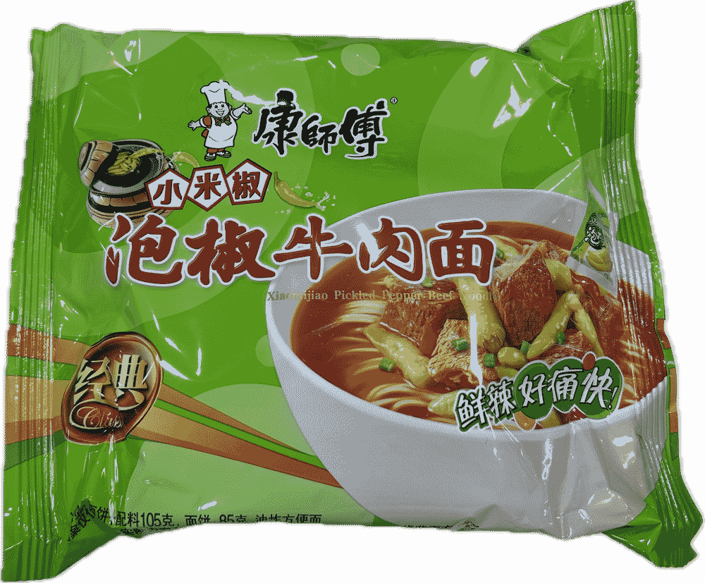 康师傅泡椒牛肉面(袋)