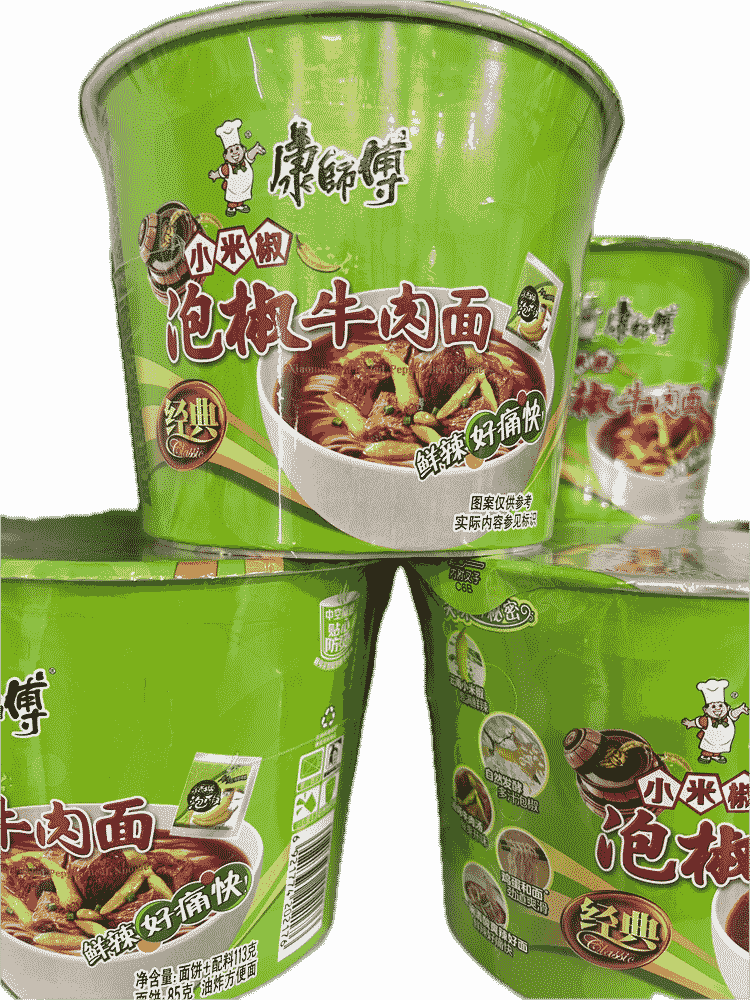 康师傅泡椒牛肉面(桶)